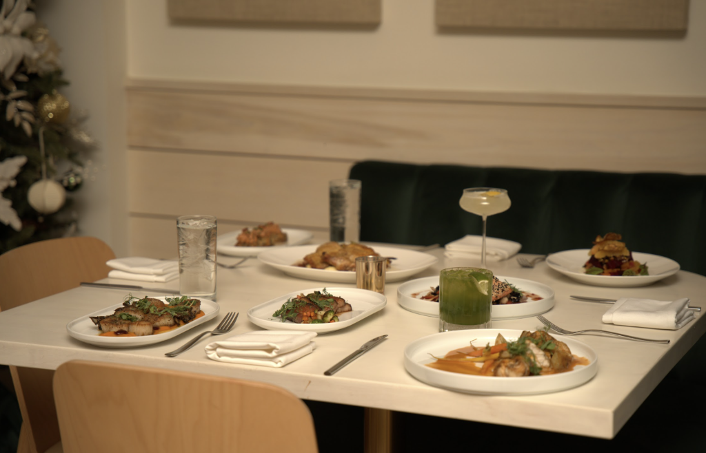 delicious new american cuisine set up at restaurant westhamptons beach